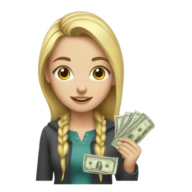 white girl paying money sticker