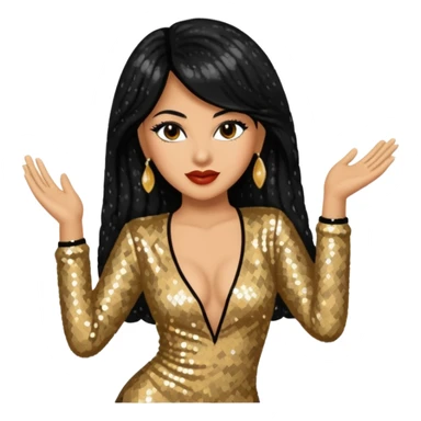 Selena Quintanilla with long hair sticker