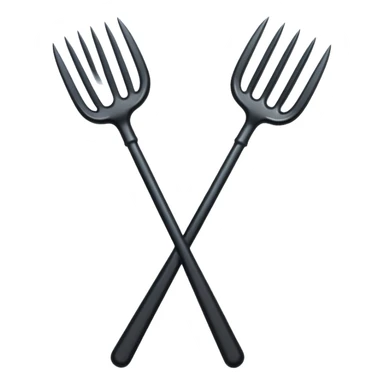 Make 2 black pitchforks cross sticker