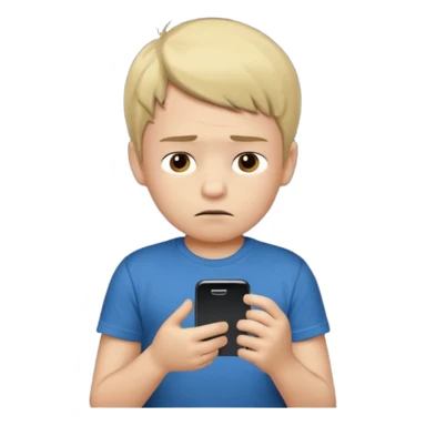 un niño de entre 3 - 10 años jugando con su celular, cansado en una habitacion apagada, el niño tiene piel blanca

 sticker