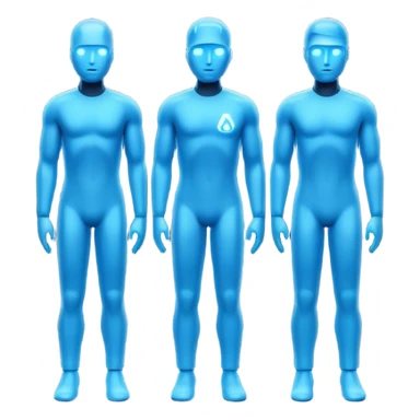 AI letters above three human silhouettes sticker