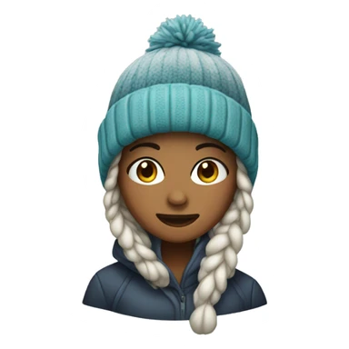 Freezing cold girl winter hat sticker