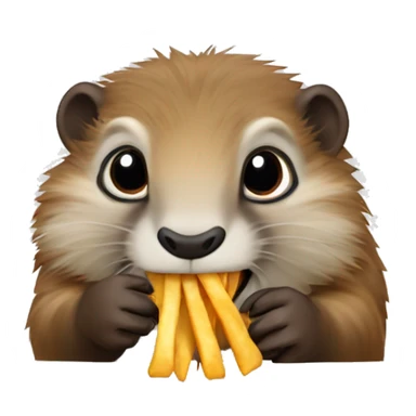 Marmotte qui mange des frite  sticker