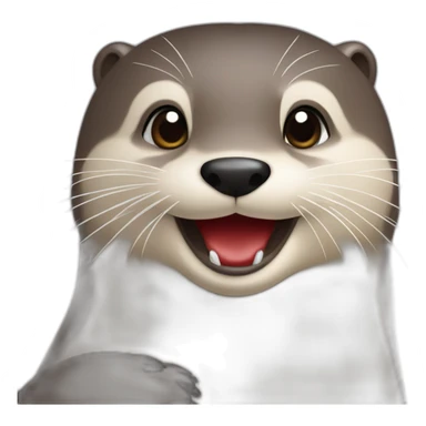 Une loutre qui tiens un cœur rouge dans ses mains sticker