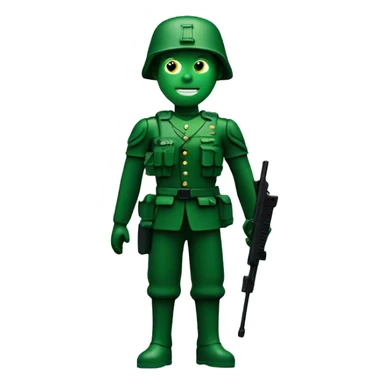 Green plastic soldier toy sticker