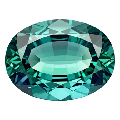 Oval cut indicolite tourmaline showing rich blue color with slight green undertones sticker