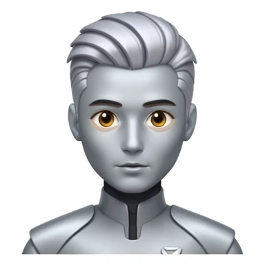 futuristic man with long metalic hair sticker