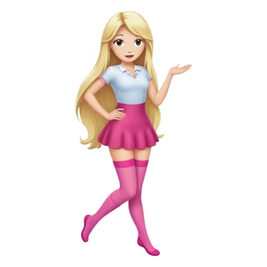 Blonde woman with long hair wearing pink stockings, posing sticker