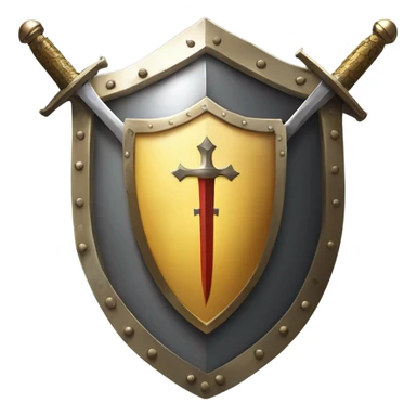 big outstanding Shield of Faith with matching sword in a knights hand wearing Christian faith based armour sticker