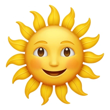 smiling sun emoji, simple and cheerful, no text sticker