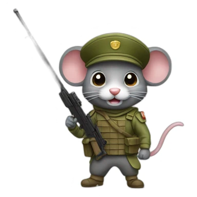armed mouse soldier sticker