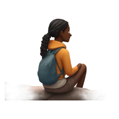 girl watching sunset in mountains  sticker