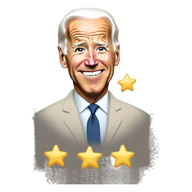 Joe Biden wearing an oversized sweatshirt that has printed on it, “I answered all the questions”.   There is a gold star above and to the right of the words sand underneath it are the words , “ good job” in cursive font.  sticker