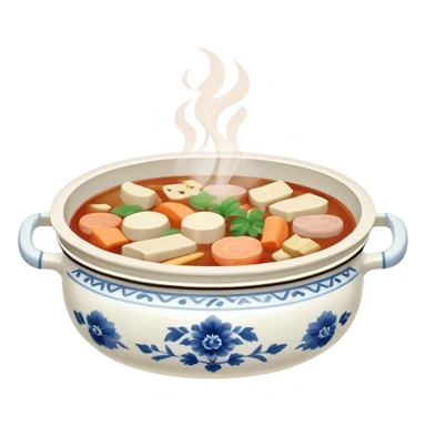 Gentle colored traditional hotpot with pale tones sticker