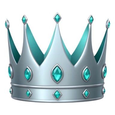 silver feminine crown with teal gems sticker