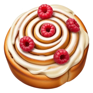 a cinnamon roll with raspberries inside sticker