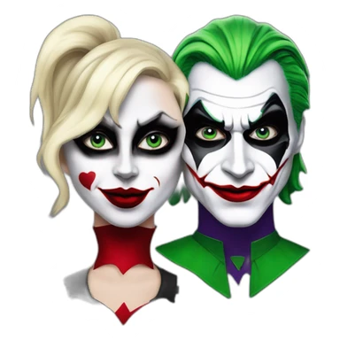 joaquin pheonix as joker and lady gaga as harley quinn, split face sticker