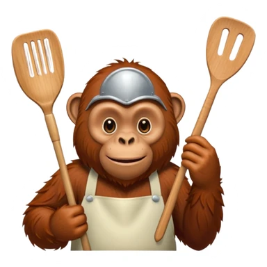 Orangutang with a spatula  sticker