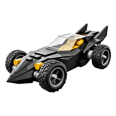  the animated series aerodynamic Lego futuristic Venom Batmobile loosely based on 1936 school bus (flat long straight faceted mechanical body) stealthy town hot rod desert dirt racing rwd buggy  sticker