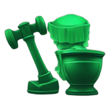 Green AI judge with hammer sticker