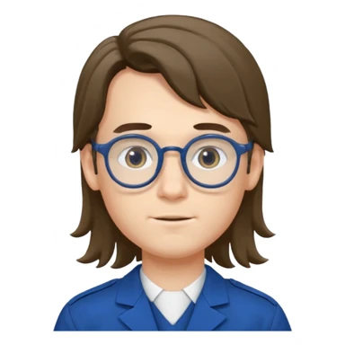 scout boy long hair spectacled blue uniform sticker