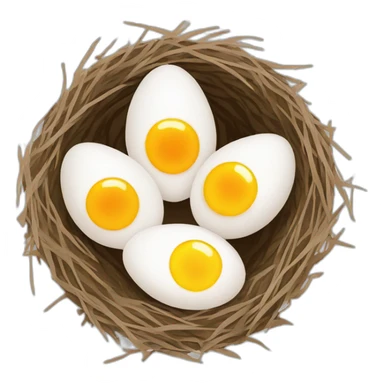 several whole eggs in a bird's nest sticker