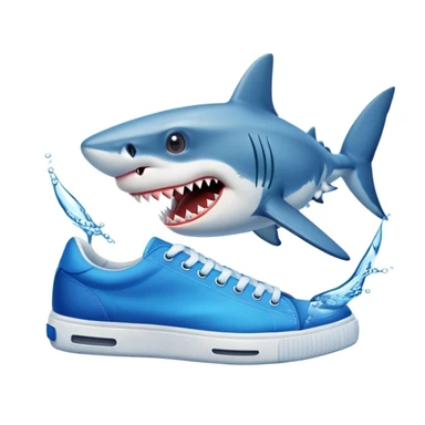 Tiburon con tenis azules sticker