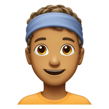 smiling boy with hairband portrait sticker