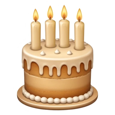 beige birthday cake with beige candles  sticker