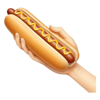 hand firmly grasping hot dog covered in milk sticker