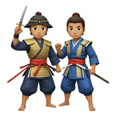 japan samurai fighting with a opther human sticker