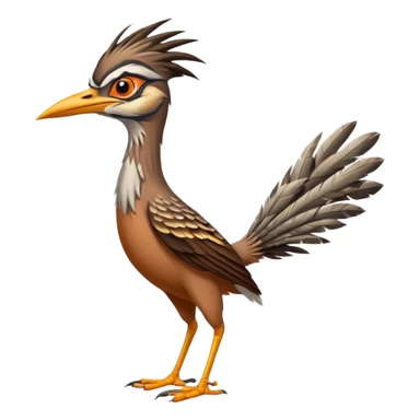 realistic roadrunner bird, tail pointed down, realistic colors sticker