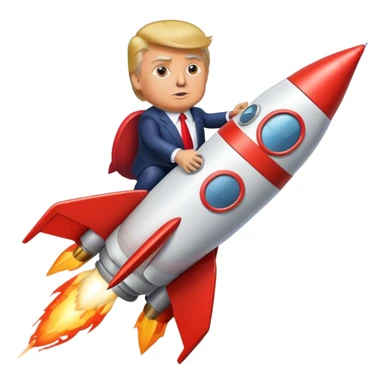 Donald trump riding a rocket  sticker