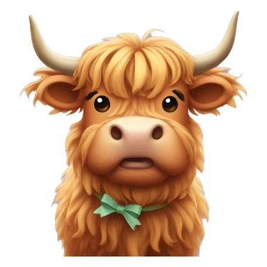 Kawaii highland cow with bows  sticker