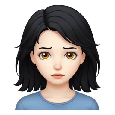 disheveled hair woman with black hair sticker