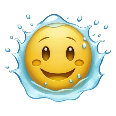 scared smiley face being drowned with so much water sticker