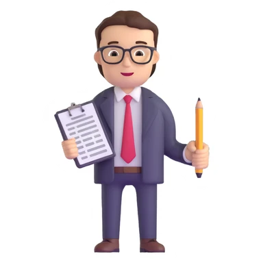 accountant with ledger and pencil sticker