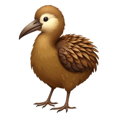 New Zeland kiwi bird on two feet with a long beak and round shape sticker
