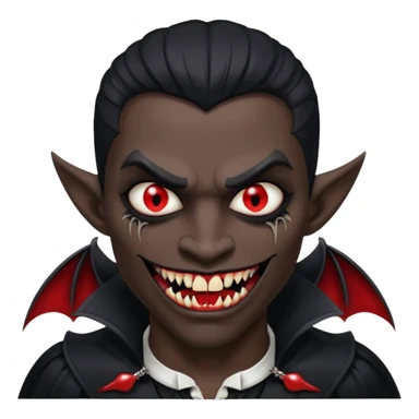 half man half vamp mirrored black sticker