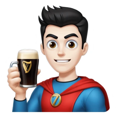 A freakazoid holding a guiness sticker