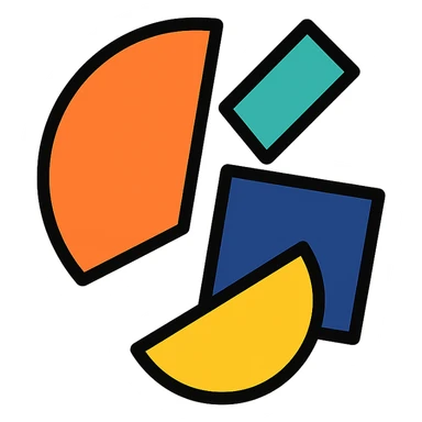 minimalist, bold, tech-forward logo for a modern co-founder matching app called Unhinge, abstract design with dynamic, misaligned geometric shapes suggesting movement and connection, slightly playful and unrestrained, breaking out of the startup mold, clean but expressive color palette between neon startup and pastel chaos, no cliché hearts or handshakes, optimized for app icon and favicon sticker