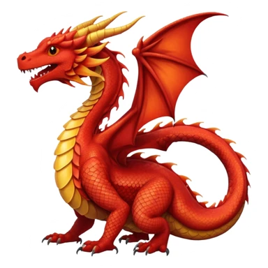 red western dragon breathing fire, curled tail sticker