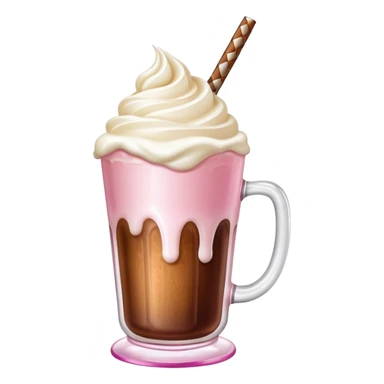 ultra realistic root beer float in pink mug sticker