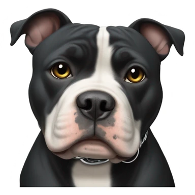 99% Black American Bully with prong collar and e-collar. sticker