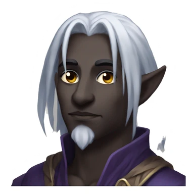 Male Drow bard dnd seductive look beardless sticker
