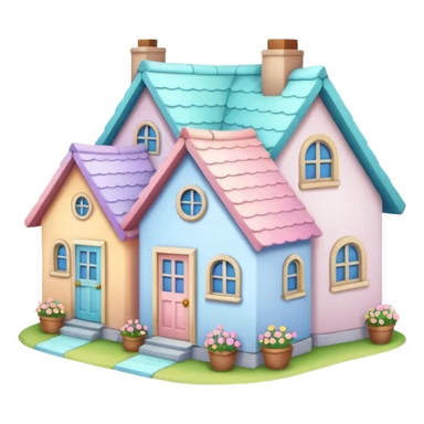 Pastel Roof Cottages sticker