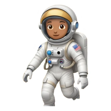 astronaut in white spacesuit spacewalking over a field sticker