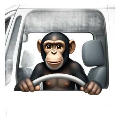 Chimp driving a white van sticker