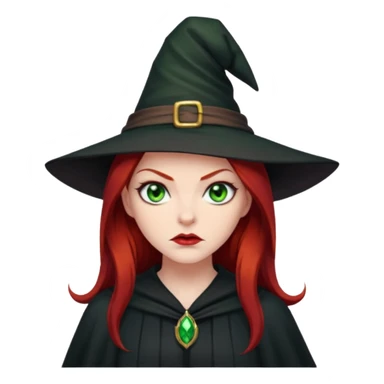Dark blood Red haired witch. Green eyes annoyed. Sexy attitude. sticker
