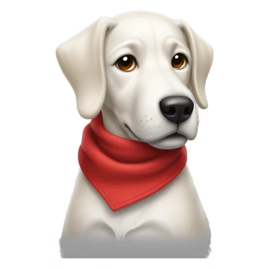 Weißer Hund mit rotem Schal  sticker